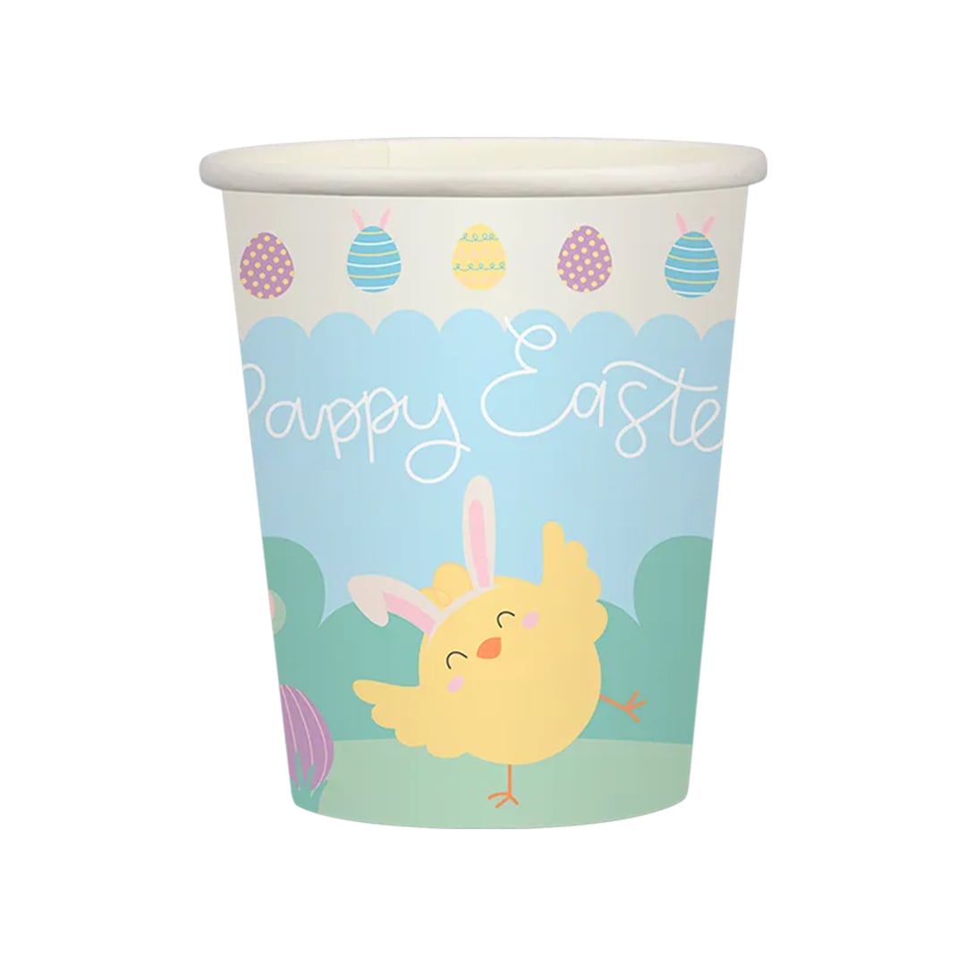 Happy Easter Cute Characters Paper Cups 270ml - Pack of 10