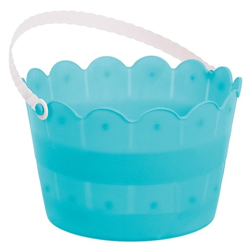 Easter Egg Hunt Blue Scalloped Plastic Bucket 20cm