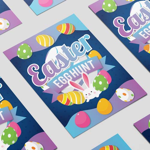 Easter Egg Hunt Colourful Poster PVC Party Sign Decoration Product Gallery Image