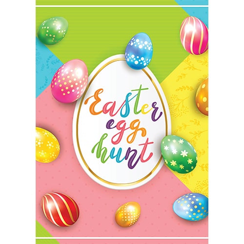 Easter Egg Hunt Glowing Colourful Eggs Poster PVC Party Sign Decoration Product Gallery Image