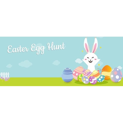 Easter Egg Hunt Happy Bunny Design Small Personalised Banner - 4ft x 2ft