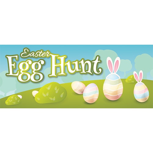 Easter Egg Hunt Hill PVC Party Sign Decoration Product Image