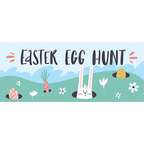 Easter Egg Hunt Holes PVC Party Sign Decoration Product Image