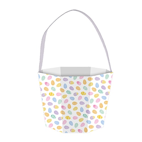 Easter Egg Pastel Printed Cardboard Bucket 17cm