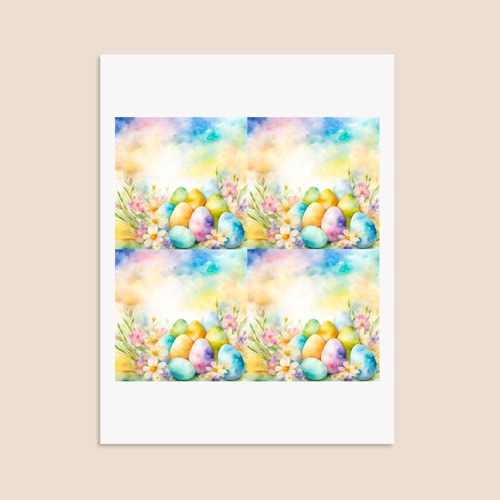 Easter Eggs Square Stickers 95mm - Sheet of 4 Product Gallery Image