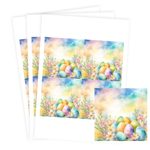 Easter Eggs Square Stickers 95mm - Sheet of 4 Product Gallery Image