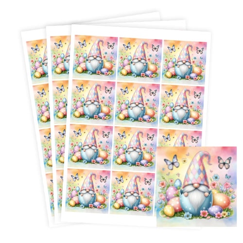 Easter Gonk Square Stickers 65mm - Sheet of 12 Product Gallery Image