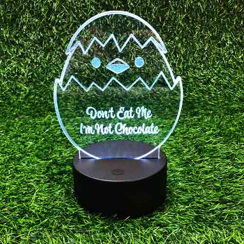 Easter Hatchling Clear Acrylic Sign with LED Light Base Product Gallery Image