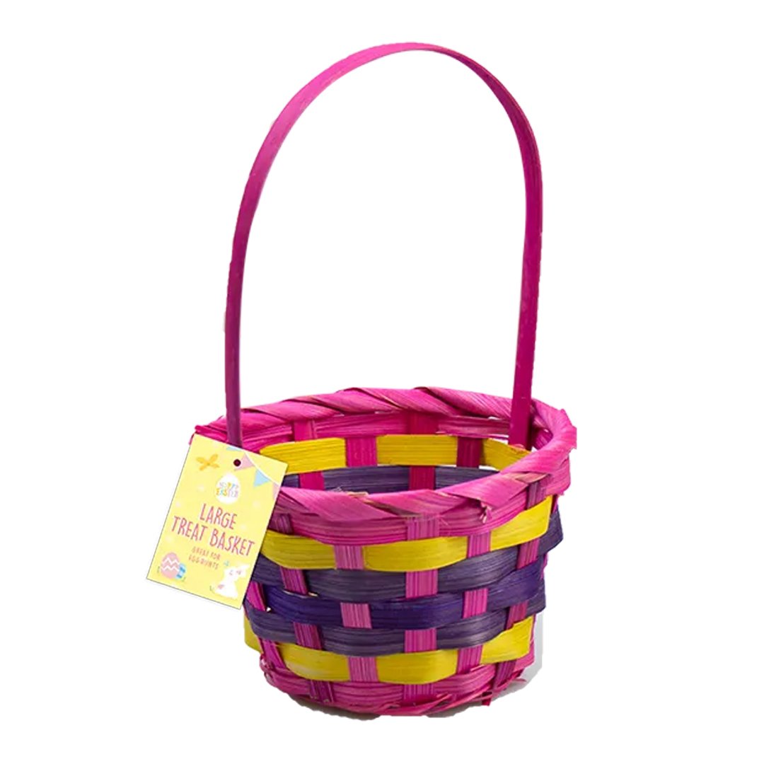 Easter Pink Large Woven Treat Basket 40cm Product Gallery Image