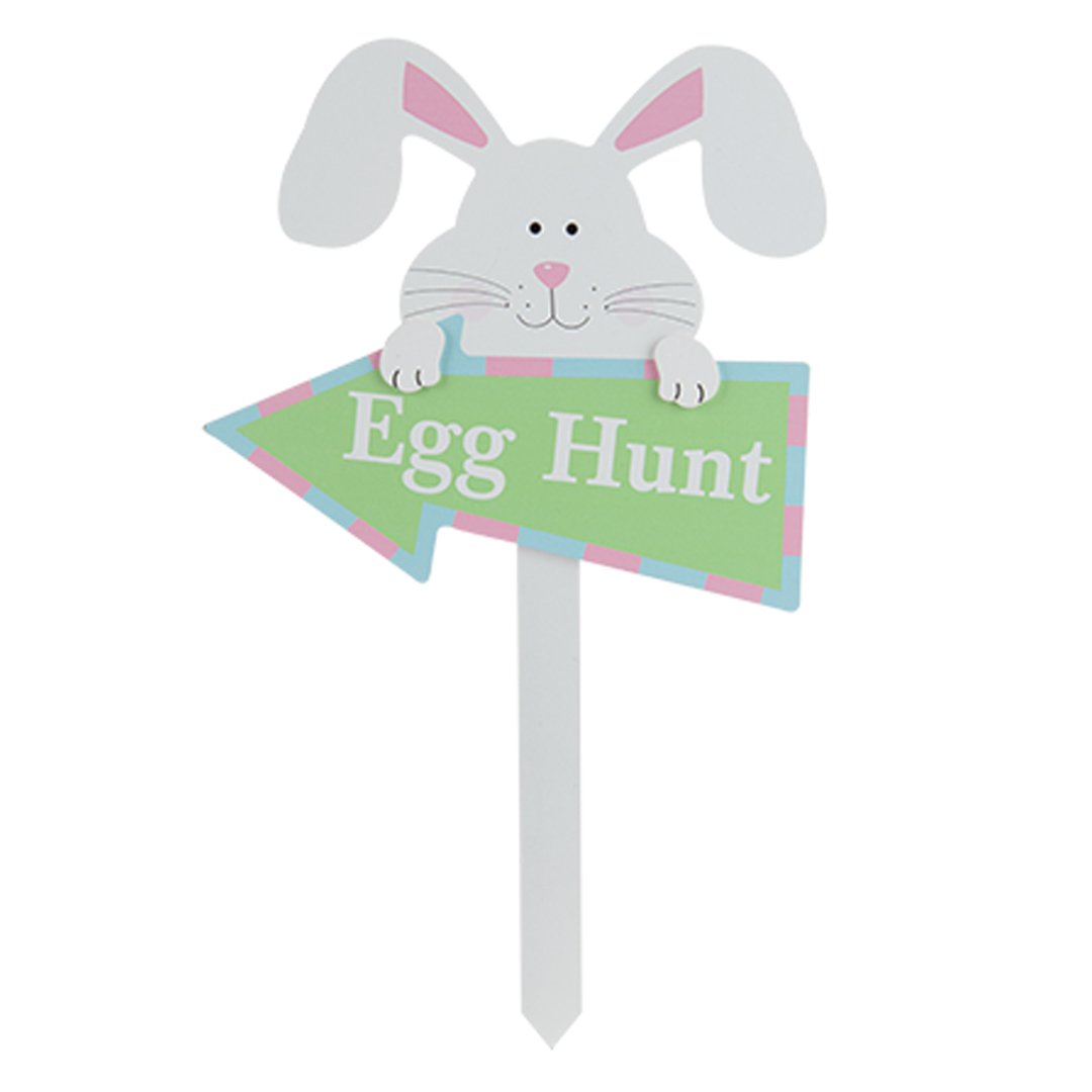 Egg Hunt Bunny Green Easter Outdoor Stake Sign 33cm Product Gallery Image