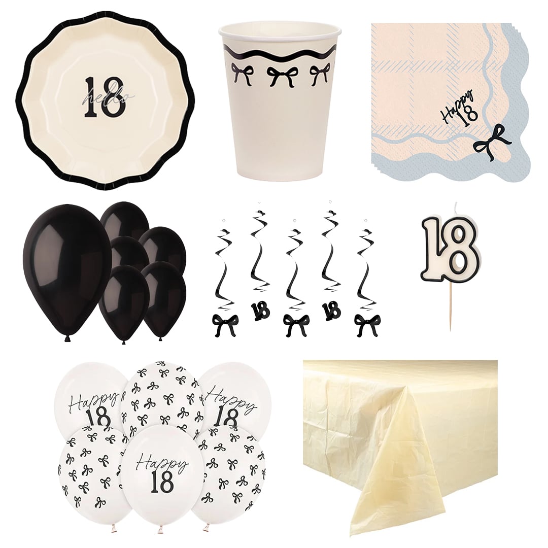 Elegant Milestone 18th Birthday 12 Person Deluxe Party Pack