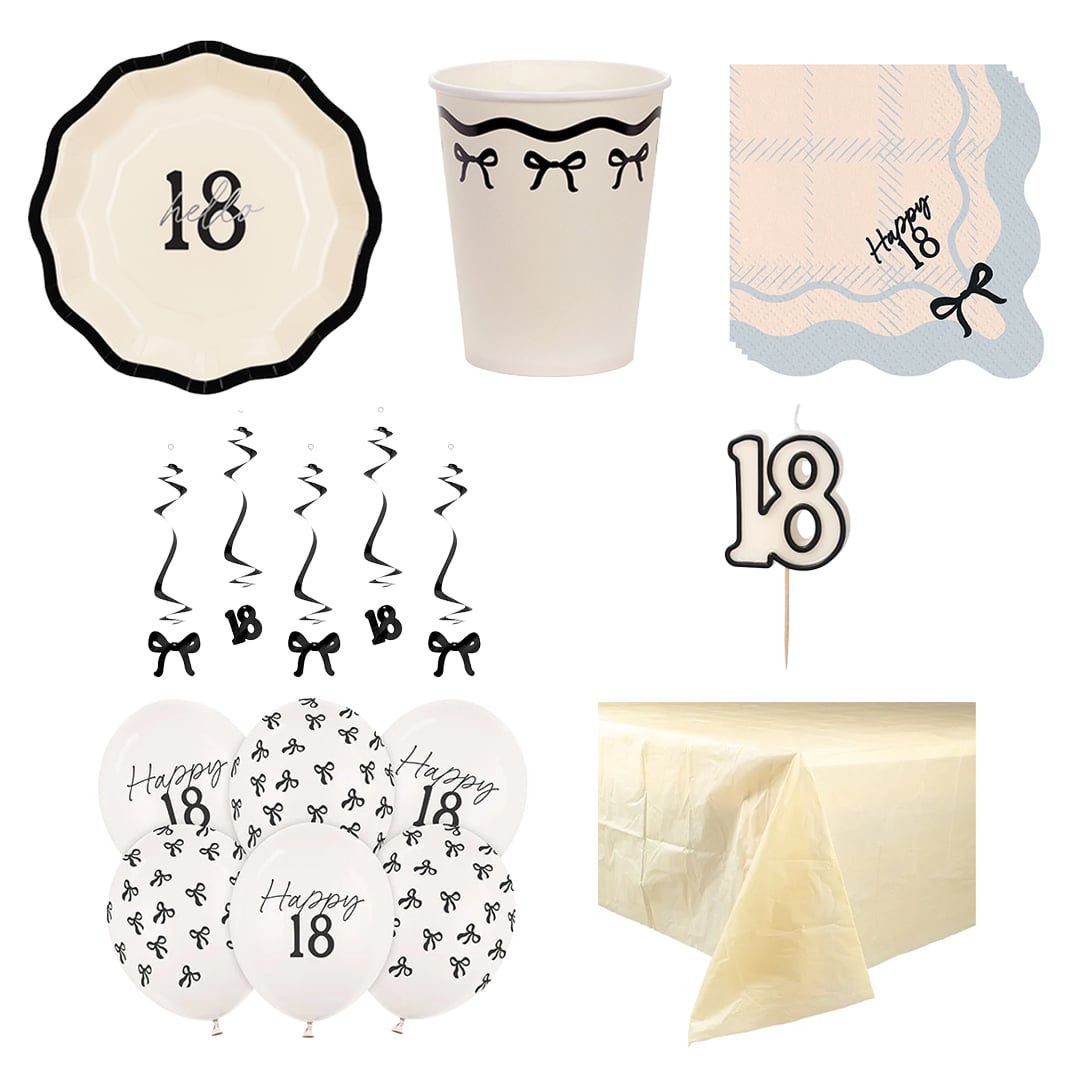 Elegant Milestone 18th Birthday 6 Person Deluxe Party Pack