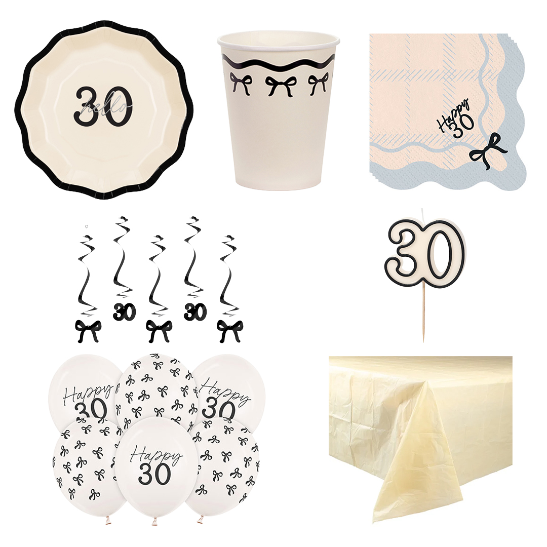 Elegant Milestone 30th Birthday 6 Person Deluxe Party Pack