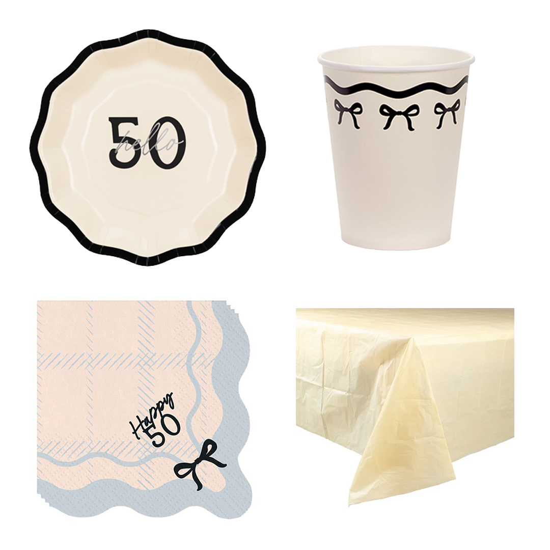 Elegant Milestone 50th Birthday 6 Person Value Party Pack