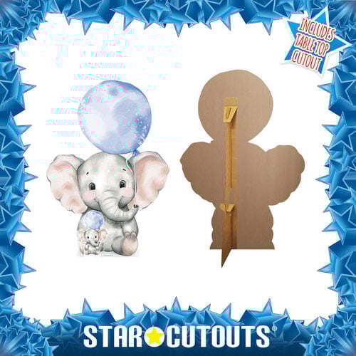 Elephant with Blue Balloon Lifesize Cardboard Cutout 133cm Product Gallery Image