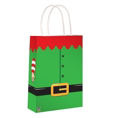 Elf Christmas Paper Party Bag with Handles 22cm Product Gallery Image