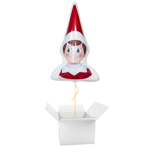 Elf on the Shelf Christmas Shaped Head Giant Helium Foil Balloon - Inflated Balloon in a Box