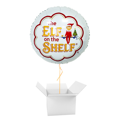 Elf on the Shelf Logo Christmas Round Foil Helium Balloon - Inflated Balloon in a Box Product Gallery Image