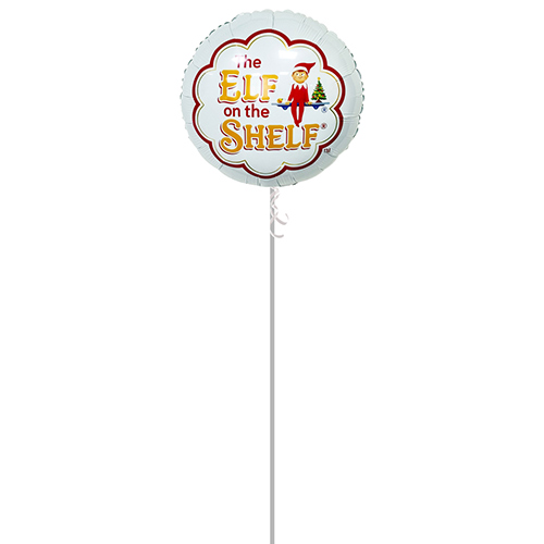 Elf on the Shelf Logo Christmas Round Foil Helium Balloon - Inflated Balloon in a Box Product Gallery Image
