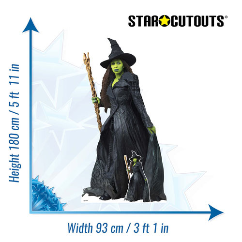 Elphaba Broomstick Universal Pictures Wicked For Good Cynthia Erivo Lifesize Cardboard Cutout 180cm Product Gallery Image