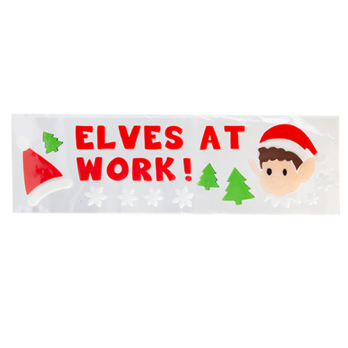 Elves at Work Christmas Elf Gel Window Stickers Product Image