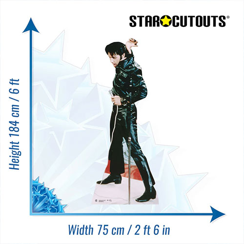 Elvis Presley Black Leather Lifesize Cardboard Cutout 184cm Product Gallery Image