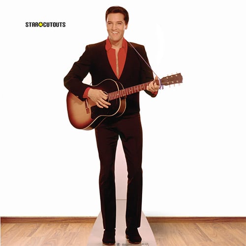 Elvis Presley Red Shirt & Guitar Lifesize Cardboard Cutout 180cm Product Gallery Image