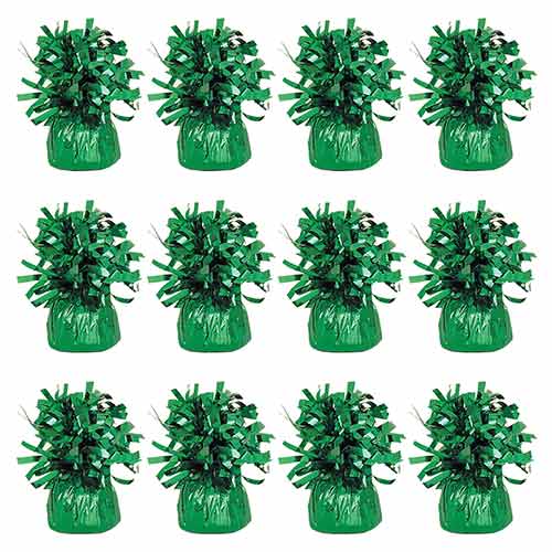 Emerald Green Foil Balloon Weights - Pack of 12 Product Gallery Image