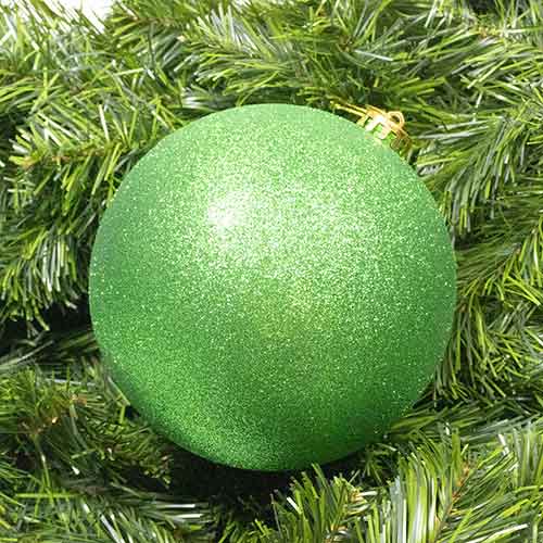 Emerald Green Glitter Shatterproof Christmas Bauble 15cm Product Gallery Image