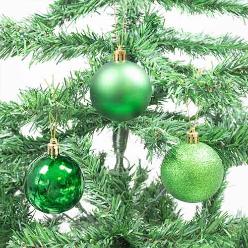 Emerald Green Shatterproof Christmas Baubles 6cm - Pack of 6 Product Gallery Image