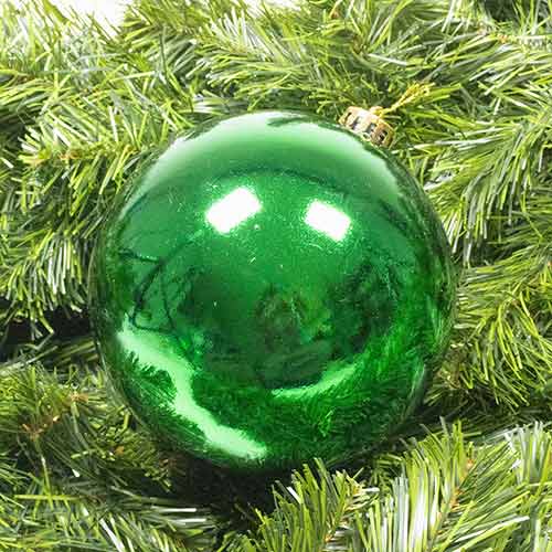 Emerald Green Shiny Shatterproof Christmas Bauble 15cm Product Gallery Image