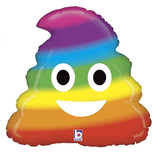 Emoji Rainbow Poo Helium Foil Balloon 51cm / 20 in Product Image