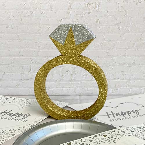 Engagement Ring Glitter Table Decoration 20cm Product Gallery Image