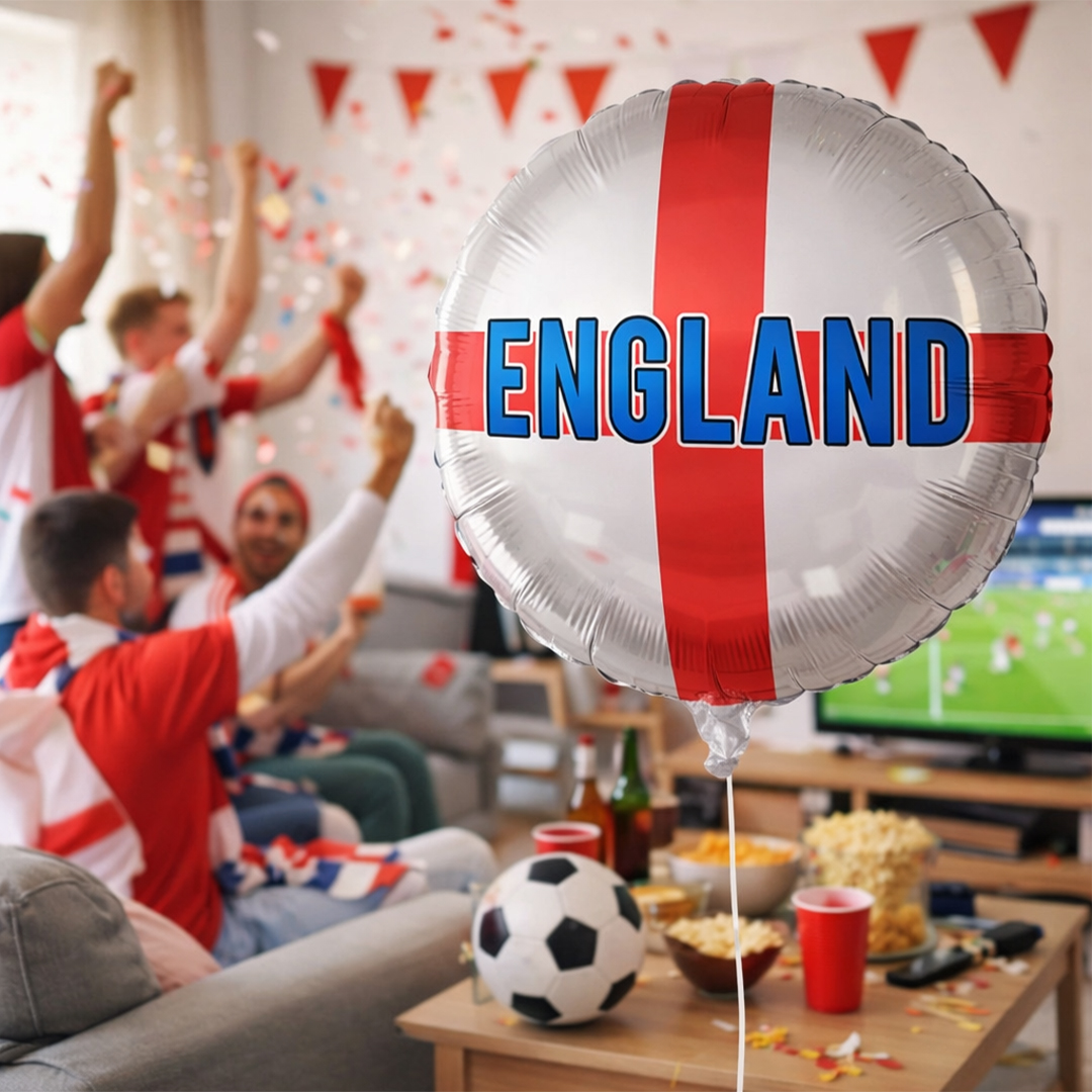 England Flag Round Foil Helium Balloon 46cm / 18 in Product Gallery Image