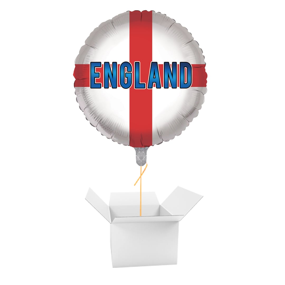 England Flag Round Foil Balloon - Balloon In A Box