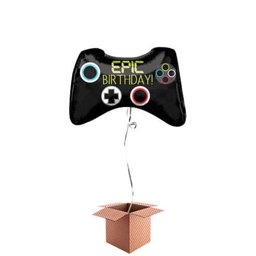Epic Party Game Controller Helium Foil Giant Balloon - Inflated Balloon in a Box Product Gallery Image