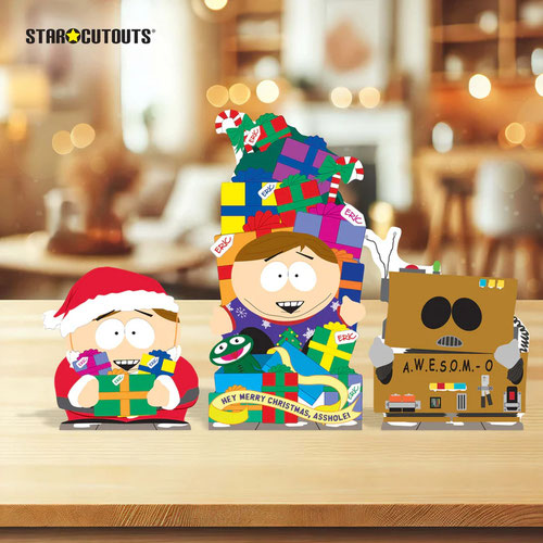 Eric Cartman Festive South Park Table Top Cardboard Cutouts - Pack of 3 Product Gallery Image