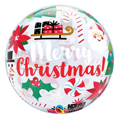 Everything Christmas See-Thru Bubble Helium Qualatex Balloon 56cm / 22 in Product Gallery Image