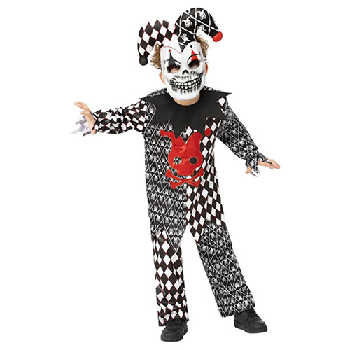 Evil Jester Fancy Dress Costume Kids Unisex Small - Age 4-6 Product Gallery Image