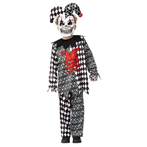 Evil Jester Fancy Dress Costume Kids Unisex Small - Age 4-6 Product Gallery Image