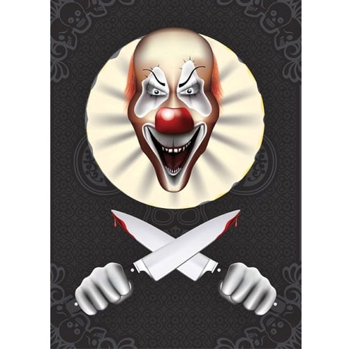 Evil Laughing Clown Halloween Poster PVC Party Sign Decoration Product Gallery Image