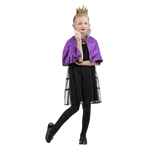 Evil Queen Girls Fancy Dress Kids Costume Kit One Size Product Gallery Image