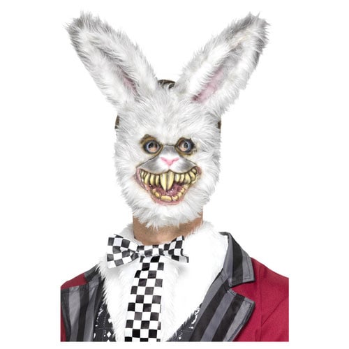 Evil White Rabbit Unisex Fancy Dress Face Mask Product Image