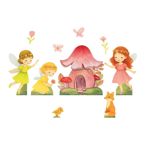 Fairy Princess Toadstool Multi-Functional Star Mini Cardboard Cutouts Decorative Pack