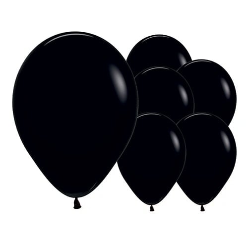 Fashion Solid Midnight Black Sempertex Biodegradable Latex Balloons 30cm / 12 in - Pack of 50 Product Gallery Image
