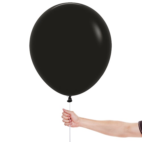 Fashion Solid Midnight Black Sempertex Biodegradable Latex Balloons 45cm / 18 in - Pack of 25 Product Gallery Image