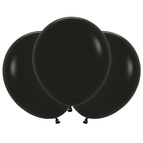 Fashion Solid Midnight Black Sempertex Biodegradable Latex Balloons 45cm / 18 in - Pack of 25 Product Gallery Image