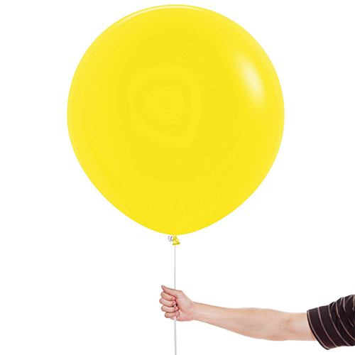 Fashion Solid Sunshine Yellow Round Jumbo Latex Balloons 91cm / 36 in - Pack of 10 Product Gallery Image