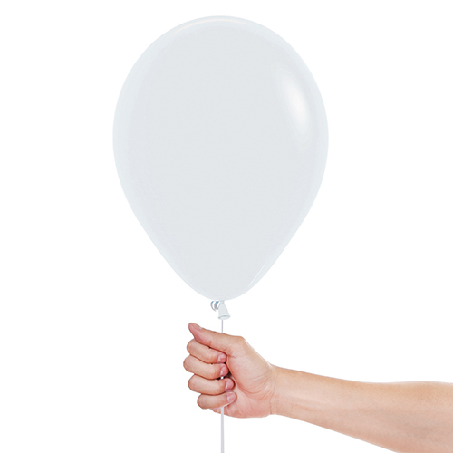 Fashion Solid White Sempertex Biodegradable Latex Balloons 23cm / 9 in - Pack of 100 Product Gallery Image