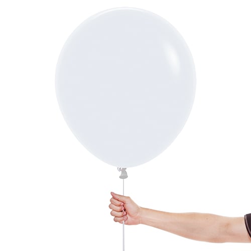 Fashion Solid White Sempertex Biodegradable Latex Balloons 45cm / 18 in - Pack of 25 Product Gallery Image